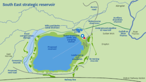 Map showing South East Strategic Reservoir Option