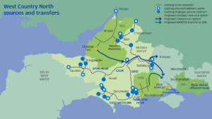 A map showing West Country Southern Water Transfer 1 of 2