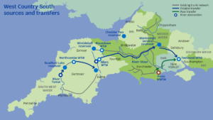 A map showing West Country Southern Water Transfer 2 of 2