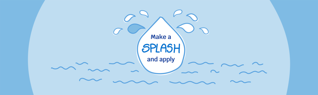 Splash web banner blue